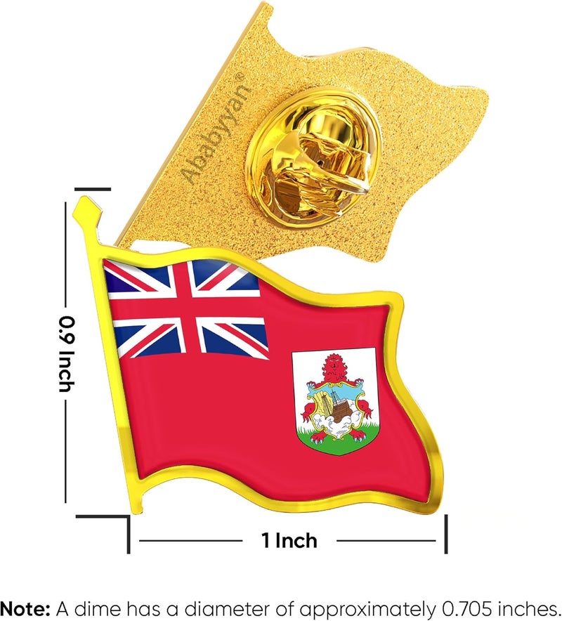 Ababyyan Bermuda Flag Lapel Pin - Enamel Metal National Badge | World Travel Souvenir Gifts for Men & Women | Country Flag Patriotic Brooch Bulk Pack of Pins for Hat, Tie, Clothes, Backpack (1pc) - Image 2